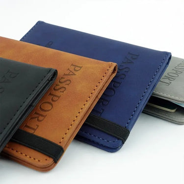 Portable leather travel passport holder